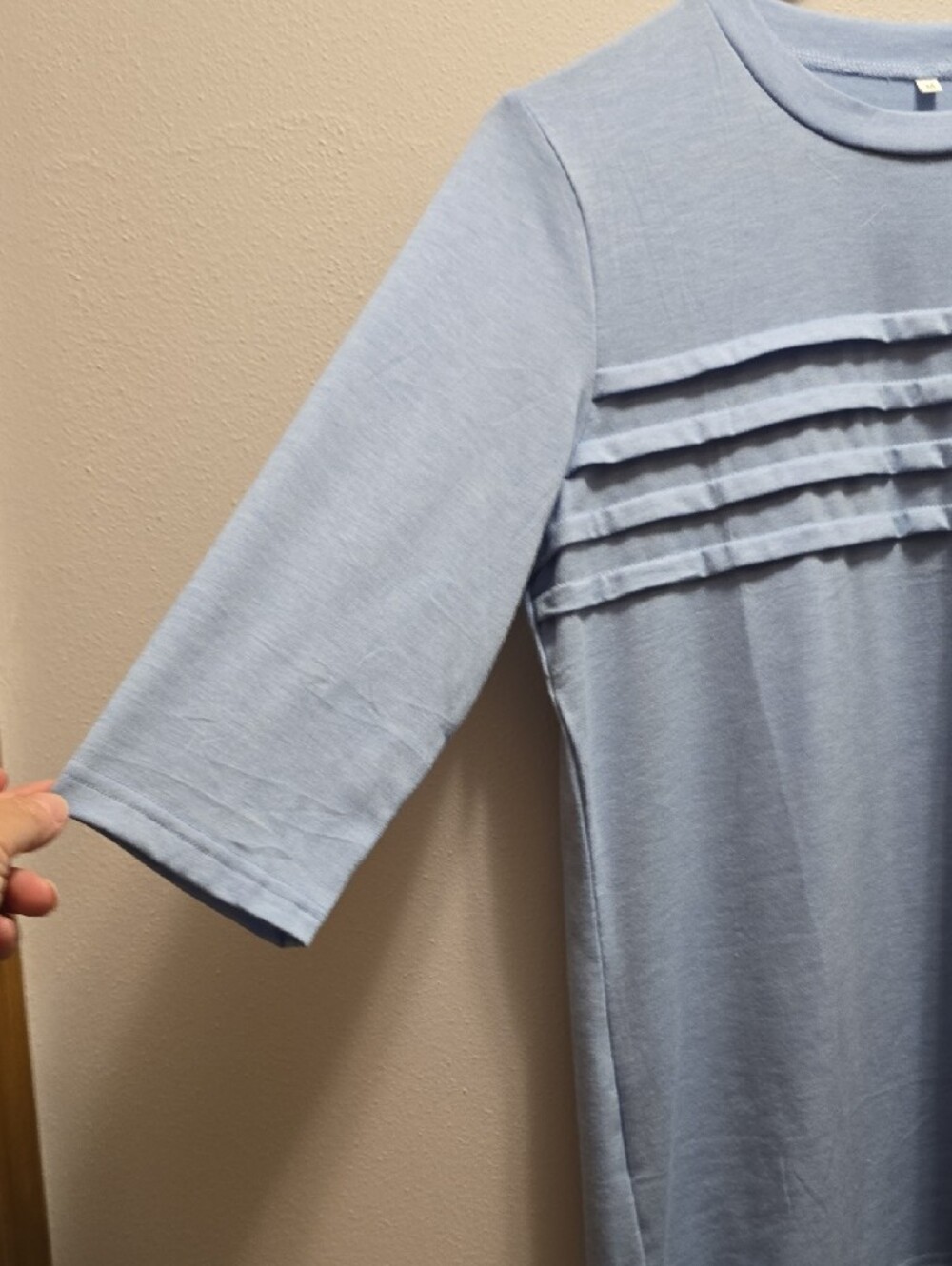 Light Blue Ruffle-Trim Women’s Top - Picture 4 of 9